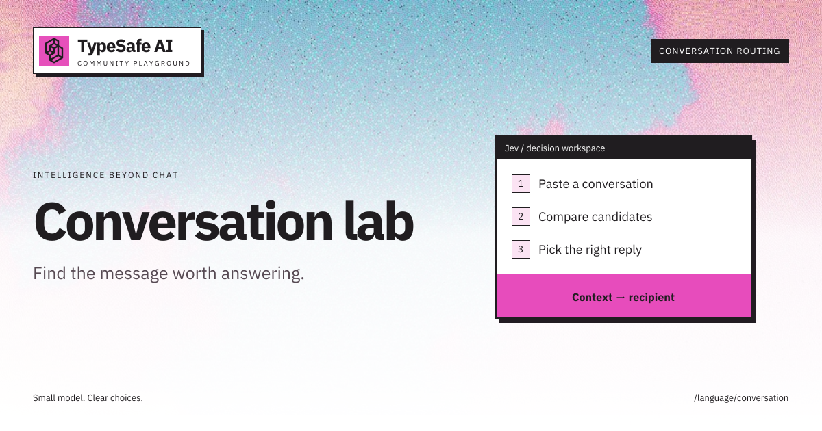 Conversation lab · TypeSafe Playground
